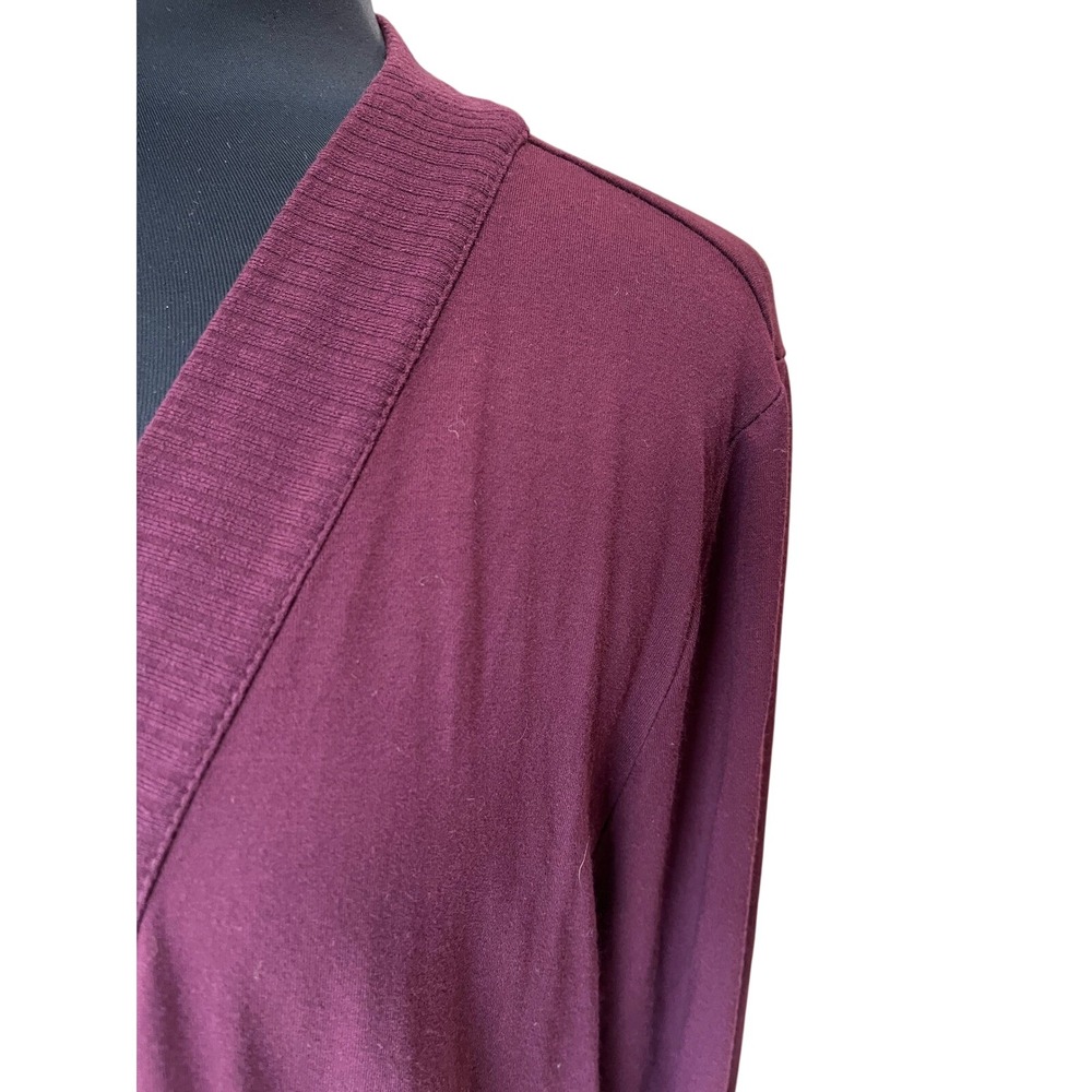 J. Jill Wearever Collection Burgundy Plum Open Front Cardigan XL Rayon Blend - Picture 4 of 6